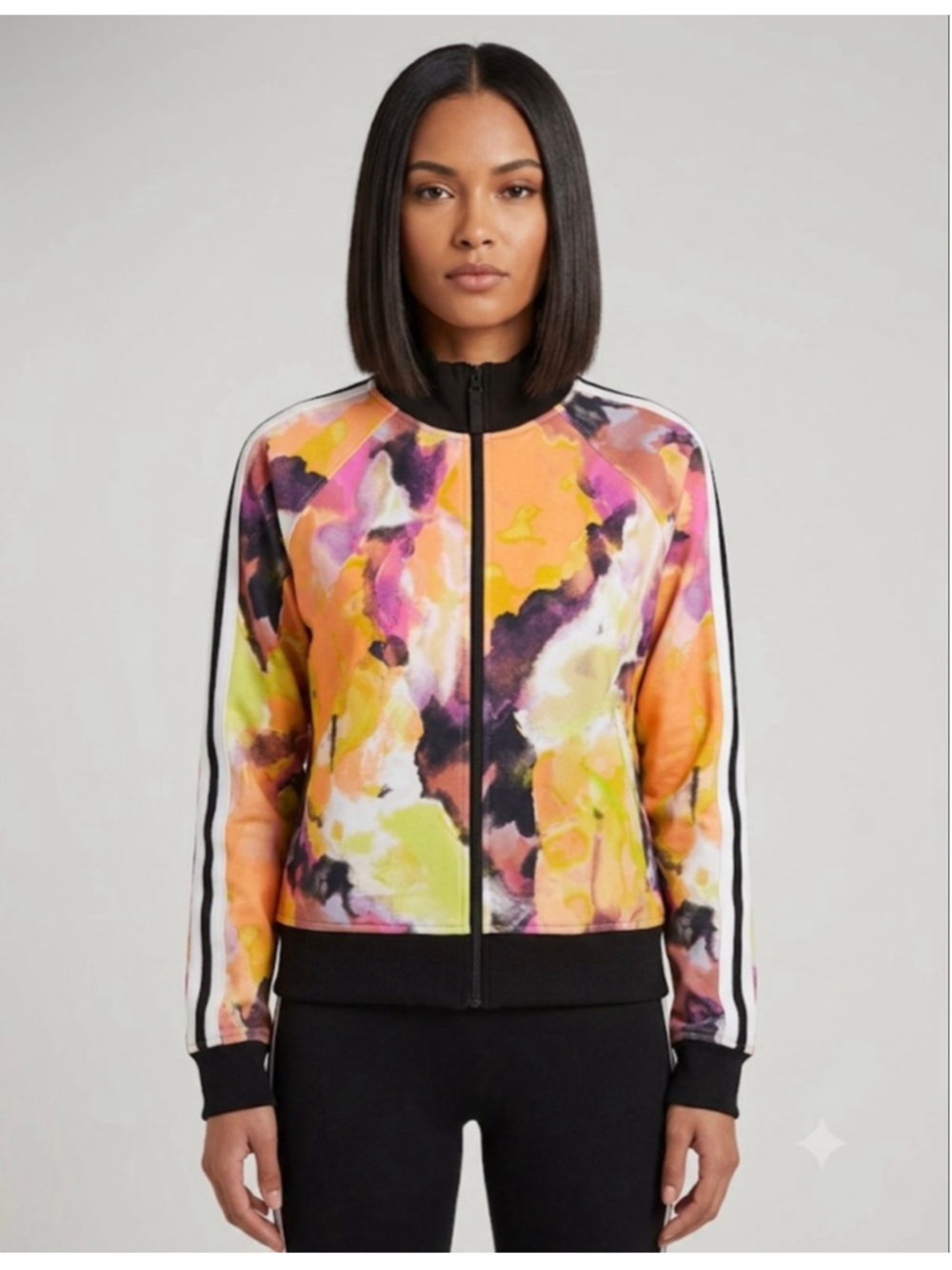 G by Giuliana Bomber Jacket M Orange Multi-color